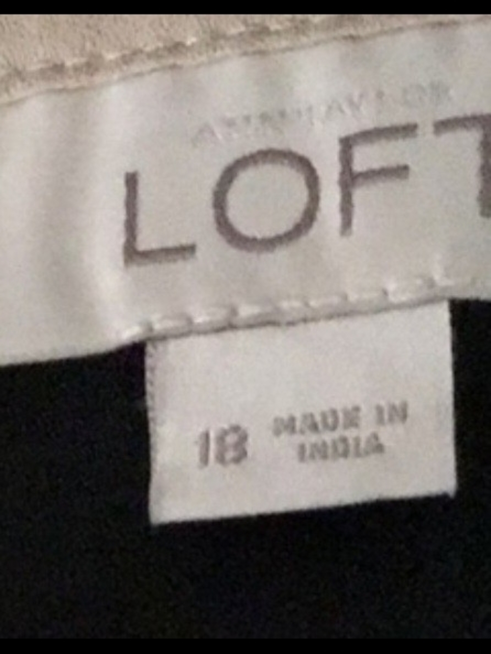 LOFT Black Midi Dress with Cream Accents and Hem Pattern - Picture 5 of 5